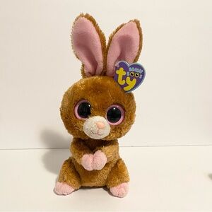 TY Beanie Boos Hopson Boo Plush Bunny Rabbit Brown Glitter Sparkle Purple Tag